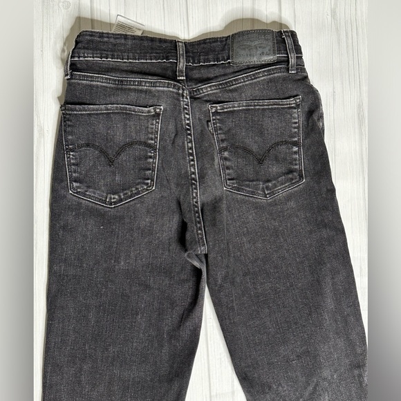 Levi's 721 Skinny Jeans High Rise Pre-owned Dark Grey Wash 28x34 - Picture 7 of 9